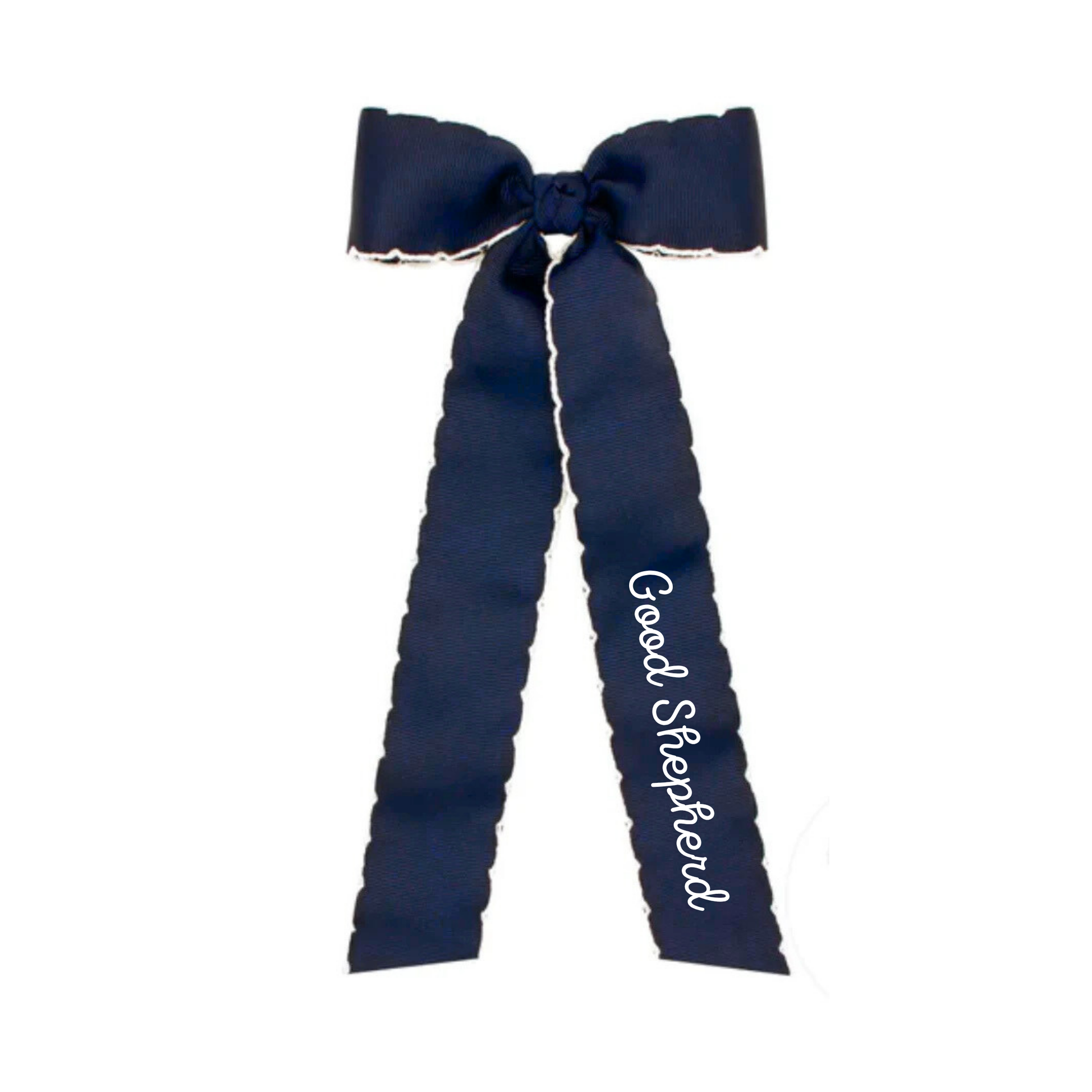 Good Shepherd Navy Streamer Tails Bow