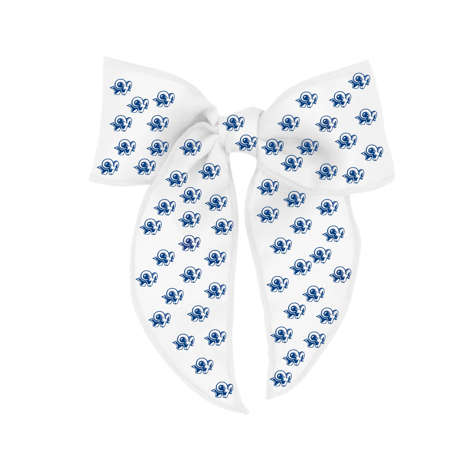 Rams Allover-Logo White and Navy Bow