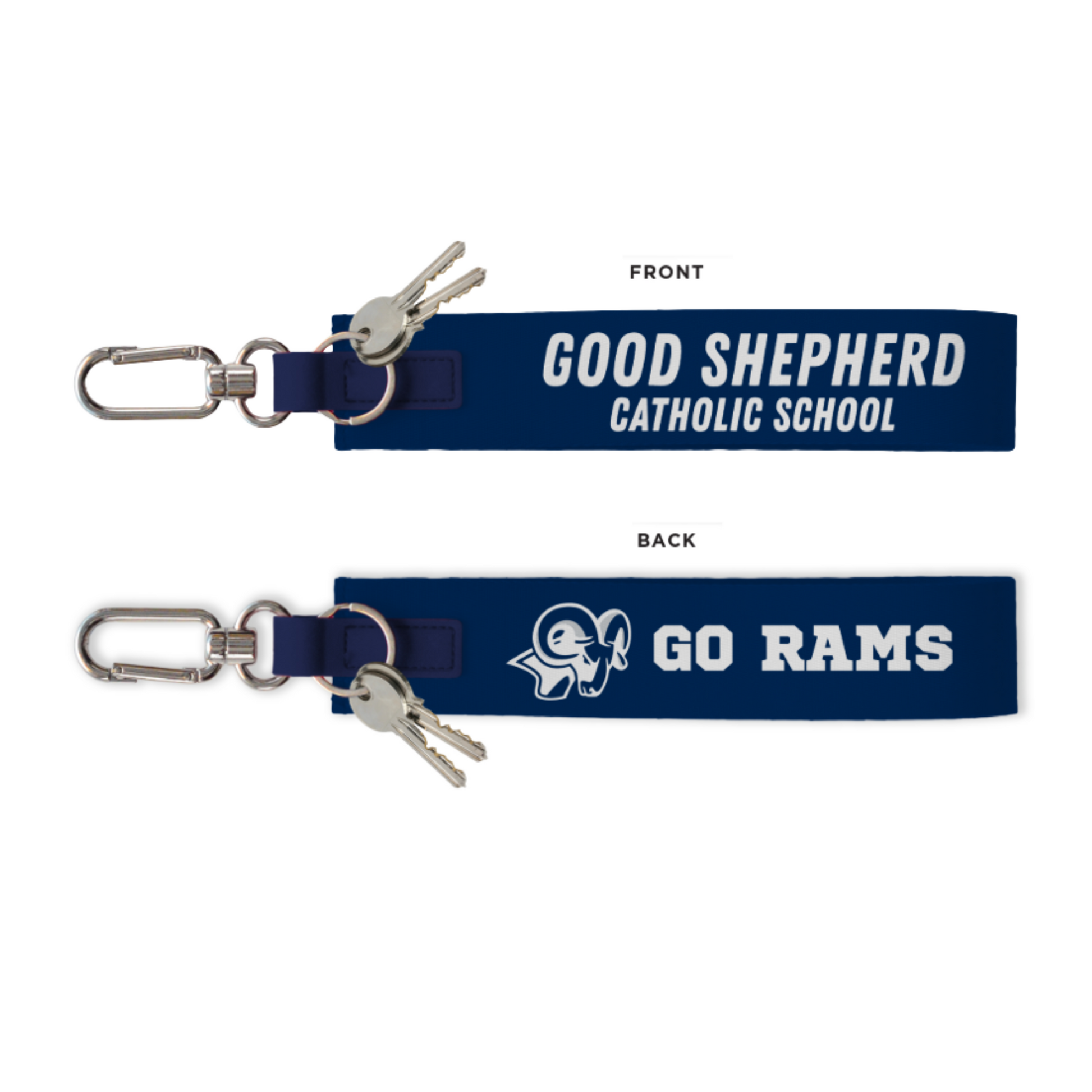 Wristlet Carabiner Keychain, Navy