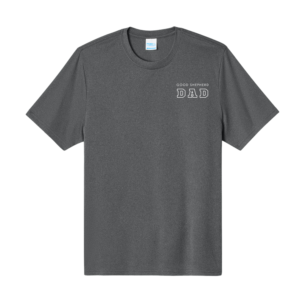 Good Shepherd Dad Performance T-Shirts, Grey